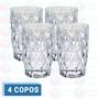 Imagem de Copos Diamante Transparente Mesa Posta 370ML Grosso 4 UN