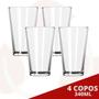 Imagem de Copos Londres Vidro 240ML Resistente Mesa Posta Cozinha - 4 UN