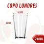 Imagem de Copos Londres Vidro 240ML Resistente Mesa Posta Cozinha - 6 UN