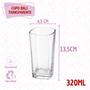 Imagem de Copos Texas BALI Quadrado Vidro Transparente Mesa Posta 320ml 2 UNIDADES