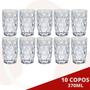 Imagem de Copos Vidro Grosso Modelo Diamante 370 ML Transparente - 10 Un