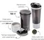 Imagem de Coqueteleira Academia Shaker Premium 700ml Fitness Com Compartimento Divisória Whey Shakeira Garrafinha Copo Porta Comprimido