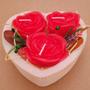Imagem de Coração Com Velas De Rosa Decorativa Artesanal Para Ambiente