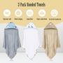Imagem de CORAL DOCK 3 Pack Baby Hooded Bath Towel Sets, Ultra Absorbent Baby Essentials Item for Newborn Boy Girl, Baby Bath Shower Towel Gifts for Infant and Toddler - Neutral Grey Starry Sky