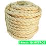 Imagem de Corda De Sisal Natural 14mm 10 Metros Resistente Trança Arranhador Gatos Decoração Artesanato Construção