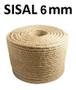 Imagem de Corda Sisal Natural 6mm Artesanato Uso Geral 30 Metros