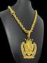 Imagem de Cordão Baiano 10Mm + Pingente Jesus Rei - Banhado A Ouro 18K