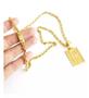 Imagem de Cordão Banhado A Ouro 18k Cadeado 6mm Com Pingente De Letra