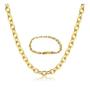 Imagem de Cordão Banhado A Ouro 18K Elo Cadeado 6Mm 70 Com Pulseira