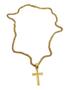 Imagem de Cordão Banhado A Ouro 18K Friso Duplo 5Mm Com Pingente Cruz