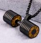 Imagem de Cordão com Pingente em Aço Inox Barbell Dumbbell Fitness Academia