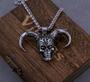 Imagem de Cordão com Pingente em Aço Inox clown skull Gótico Nórdico Vikings