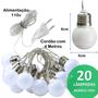 Imagem de Cordão De Lâmpadas 20 Led Bolinhas Branco-frio 4mts Alto Bilho eventos de Natal  - 801