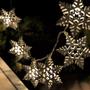 Imagem de Cordão de Luzes LED Luminoso 1,5m Natal Floco de Neve Prata Branco Quente 3000K