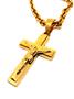 Imagem de Cordão Elo Media 70Cm Banhado Ouro 18K Com Pingente Cristo
