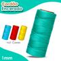 Imagem de Cordão Encerado 1mm - Fio Cordone Verde Esmeralda - 100 Metros - BRX