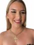 Imagem de Cordão Feminino com Pingente Grumet 10mm Banhado Ouro 18k