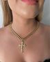 Imagem de Cordão Feminino com Pingente Grumet 10mm Banhado Ouro 18k
