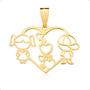 Imagem de Cordão Feminino Ouro 18k 45cm Com Pingente Casal Filhos