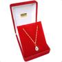 Imagem de Cordão Feminino Singapura Ouro 18k 45cm Gota Zircônia Branco