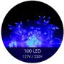 Imagem de Cordão Fio de Led Pisca Pisca Luz Natal 100 LEDs 8 Metros Azul 127V ou 220V 101077/102078