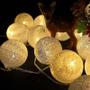 Imagem de Cordão Fio De Luz Luminária 10 Bolas 2mts Led Dourada