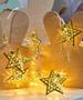 Imagem de Cordão Luminoso 10 Estrelas LEDs Enfeite Dourado 2,30 Metros