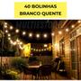 Imagem de Cordao Pisca Led 40 Bolinhas Branco Quente