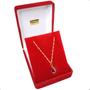 Imagem de Cordão Singapura Ouro 18k 50cm Pingente Gota Zirconia 9mm Vermelho Rubi