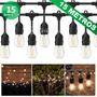 Imagem de Cordão Varal Luzes Porta-lâmpadas 15 Metros 15 Soquetes Ideal Para Varanda 61179
