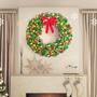 Imagem de Coroa de Natal Yaheetech 120cm com 200 Luzes LED e Laço