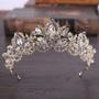 Imagem de Coroa Tiara Arranjo Cabelo Noiva Strass Dourada Ouro Luxo