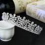 Imagem de Coroa Tiara Porta Coque Prata Noiva Strass Debutante