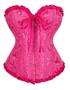 Imagem de Corpete Corset Corselet Cinta Floral Rosa Pink M605