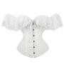 Imagem de Corpete Corset Corselet Cinta Modeladora Manga Curta Renda Branco M521