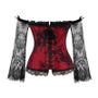 Imagem de Corpete Corset Corselet Cinta Modeladora Renda Vermelho M449