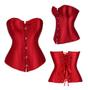 Imagem de Corpete Corset Corselet Cinta Redutora Vermelho Bordô M601