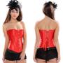 Imagem de Corpete Corset Corselet Espartilho Modela Cintura Poliéster Tam 38 a 54 Cores