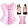 Imagem de Corpete Corset Corselet Espartilho Modela Cintura Poliéster Tam 38 a 54 Cores