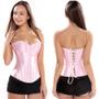 Imagem de Corpete Corset Corselet Espartilho Modela Cintura Poliéster Tam 38 a 54 Cores