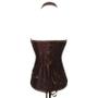 Imagem de Corpete Corset Corselet Redutor Modelador Cintura Medieval Poliéster Couro Marrom M107