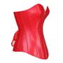 Imagem de Corpete Corset Corselet Redutor Modelador Cintura Zíper Couro Vermelho M169