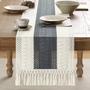 Imagem de Corredor de Mesa ZeeMart em Macramê Bicolor (35x275cm) - Estilo Carvão
