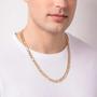 Imagem de Corrente  banhado ouro 3x 24k 18k e 22k  masculina grossa rommanel groumet elos 3x1 60 cm ouro 18k 532456