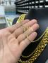Imagem de Corrente cadeado quina 3mm, 5mm, 8mm ou 12mm Feito de moeda antiga Banhado a ouro 18k + Verniz