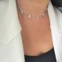 Imagem de Corrente Colar Feminino Choker Com Pingentes Gotas Prata 925
