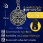 Imagem de Corrente Com Medalha Masculina De São Bento Prata Aço Inox