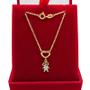 Imagem de Corrente Com Pingente Criança de Ouro 18k Bailarina 45cm Cordão Colar Gargantilha Feminina
