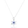 Imagem de Corrente Com Pingente Estrela De Davi Com Zircônia Azul Prata 925 kl