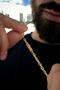 Imagem de Corrente com pulseira cadeado 3mm banhados a ouro 18k